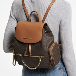 Michael Kors Jet Set Item Medium Chain Backpack Brown
